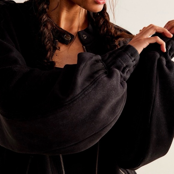 Free People Lou Moto Zip Jacket Black Size XL - Picture 9 of 10